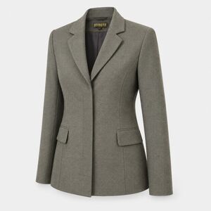 Georgiou Studio Women’s Olive Green Tweed Blazer Jacket Size 12 Vintage Style